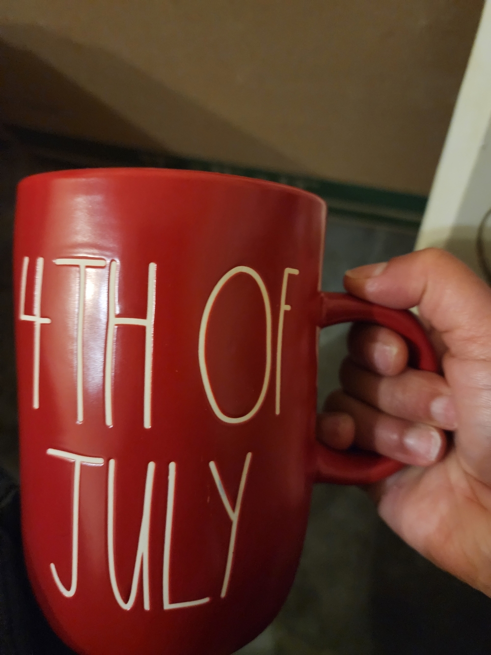 Rae Dunn Red Ceramic '4th of July' Mug